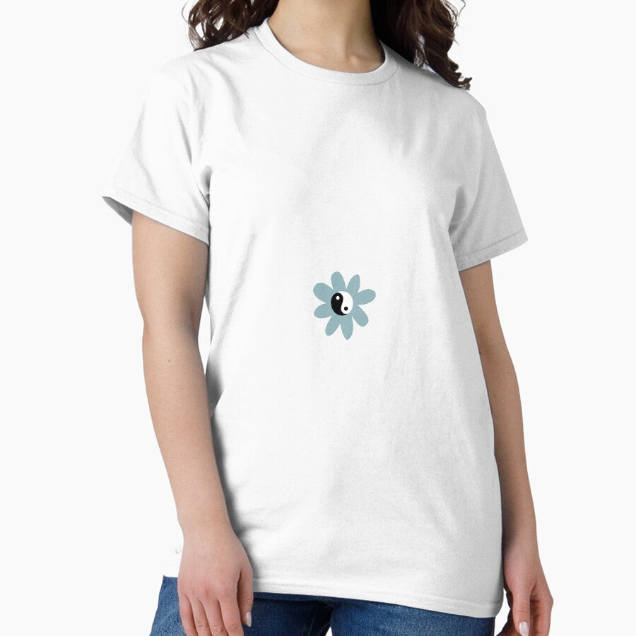 Blue Yin Yang Daisy Classic T-Shirt