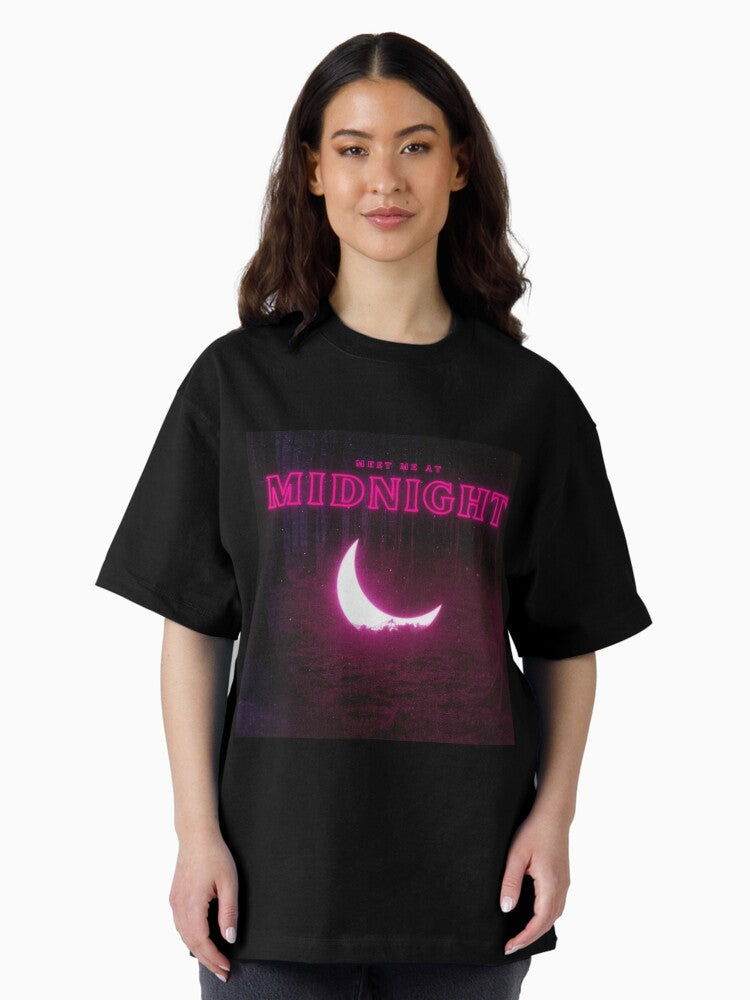 midnights (strangerthings vibes) meet me at midnight TS10 pink Oversized T-Shirt