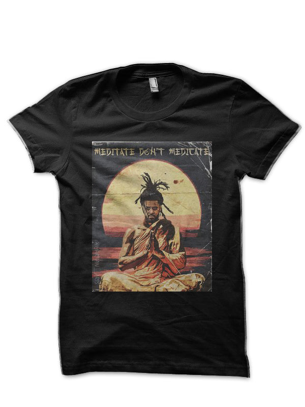 J. Cole Black Half Sleeve T-Shirt Style001