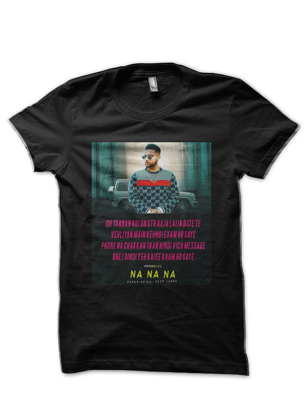 Karan Aujla Black Half Sleeve T-Shirt Style002