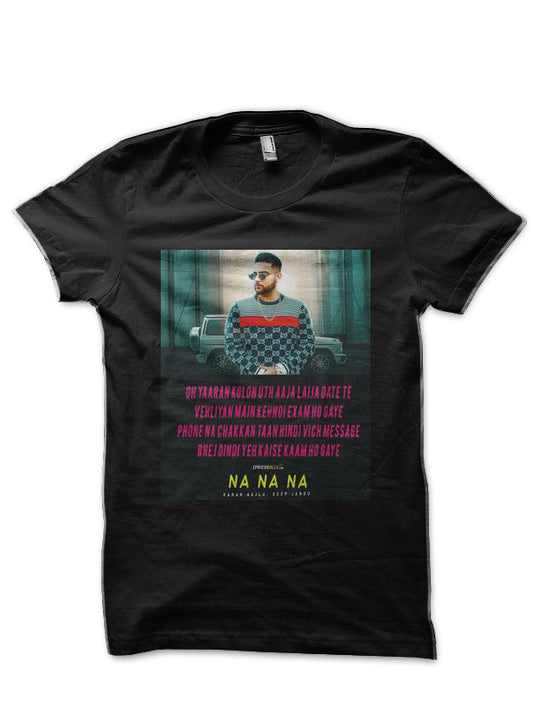 Karan Aujla Black Half Sleeve T-Shirt Style002