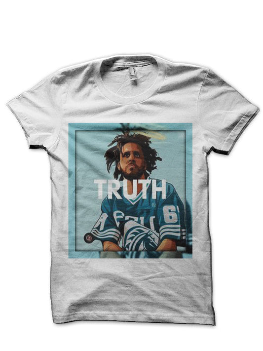 J. Cole White Half Sleeve T-Shirt