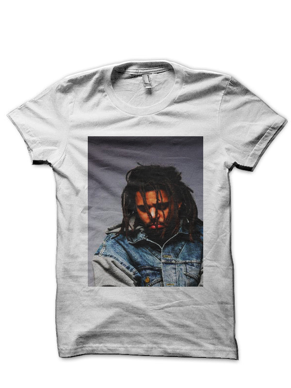 J. Cole White Half Sleeve T-Shirt Style002