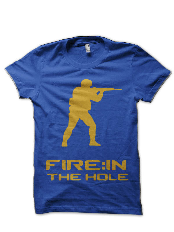 Counter Strike Fire In The Hole Half Sleeve T-Shirt