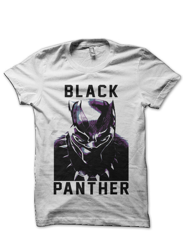 Black Panther White T-Shirt Style001