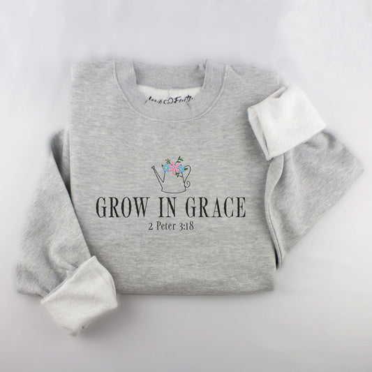 Embroidered Grow in Grace Sweatshirt