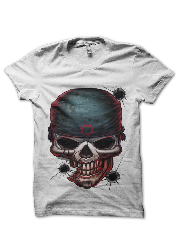 Gears of war White Half Sleeve T-Shirt Style004