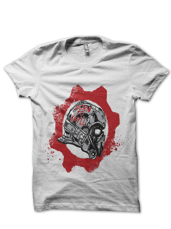 Gears of war White Half Sleeve T-Shirt Style001