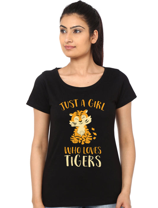 Just A Girl Who Loves Tigers Cute Tiger Girl T-Shirt